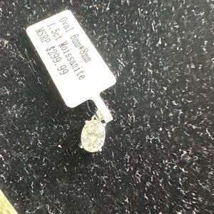 Oval Moissanite Pendant in Silver $85